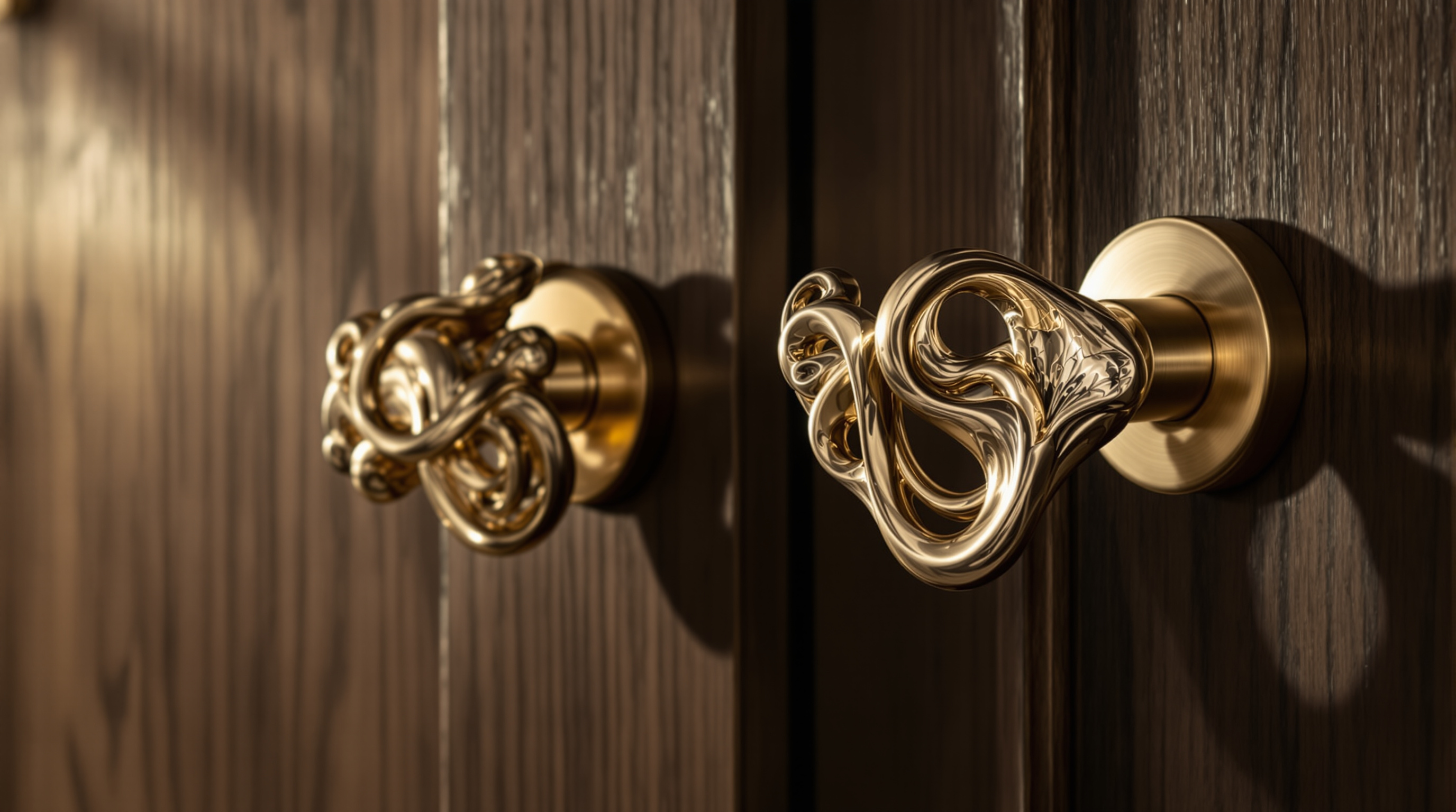 Custom brass door handle pulls — specialty shapes fabricated by Brass Works